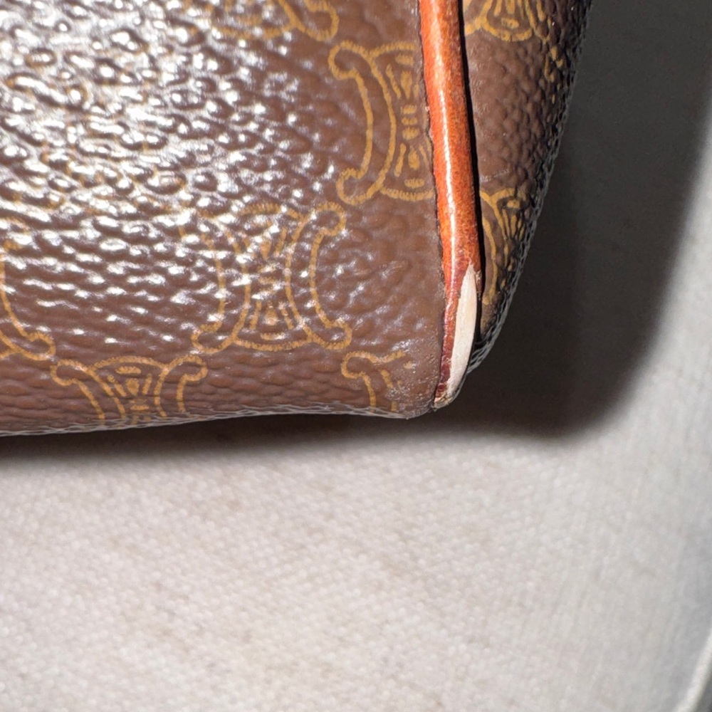 Celine Brown Monogram Tote with Tan Leather Handles and Gold Hardware - Picture 11 of 11